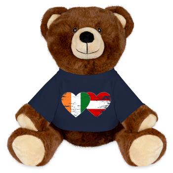 Cœur du drapeau de la Côte d’Ivoire - Nounours RecycelBär® marron - bleu marine - Devant