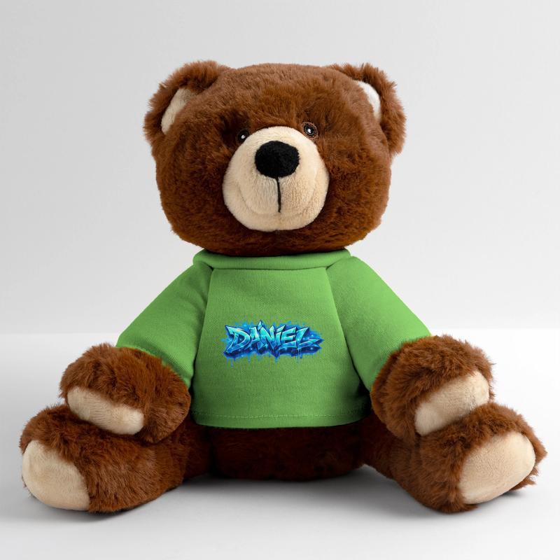 Graffiti DANIEL Name Gift Ideal Printable MiniFeet® RecycelBär® Teddy Bear Brown