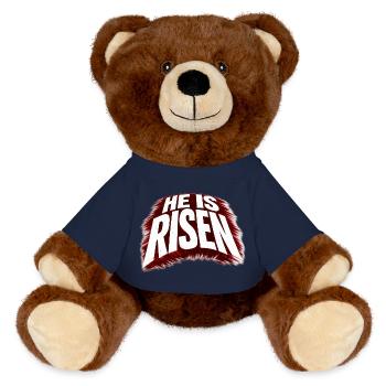 Il est ressuscité - Nounours RecycelBär® marron - bleu marine - Devant