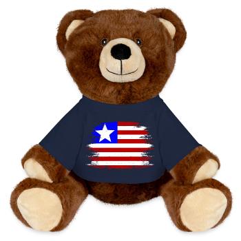 Liberia_Flagge_used - Nounours RecycelBär® marron - bleu marine - Devant
