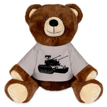 Panzer Gepard , Tank, Militär, Militärisch, (25) - MiniFeet® RecycelBär® Braun - Hellgrün - Vorne