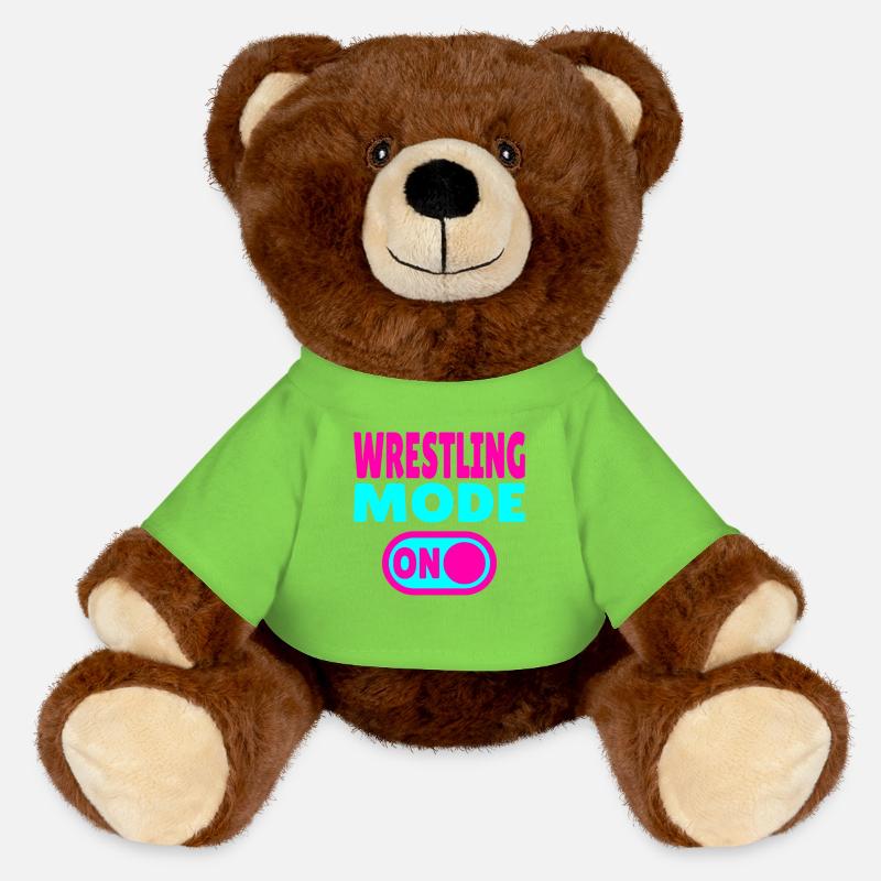 Wrestling Mode ON - MiniFeet® RecycelBär® Teddy Bear Brown - light green