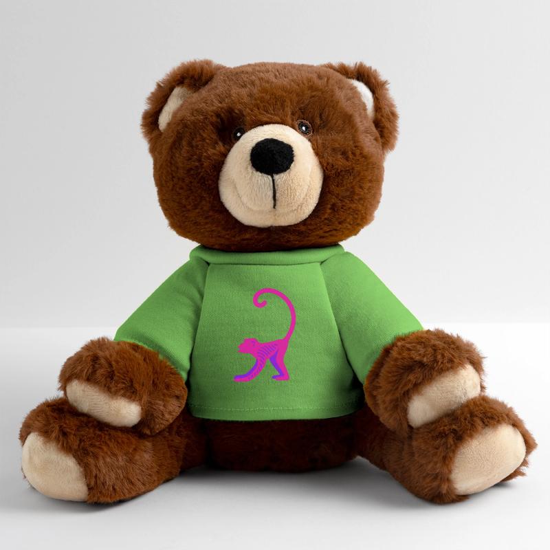 Neon Pink Monkey MiniFeet® RecycelBär® Teddy Bear Brown