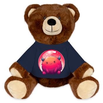 Fluffiges Monstergesicht Gradient - MiniFeet® RecycelBär® Braun - French Navy - Vorne