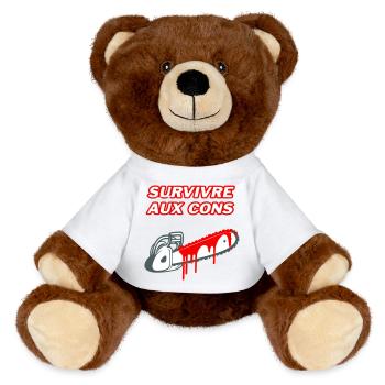Surviving the idiots - MiniFeet® RecycelBär® Teddy Bear Brown - light green - Front