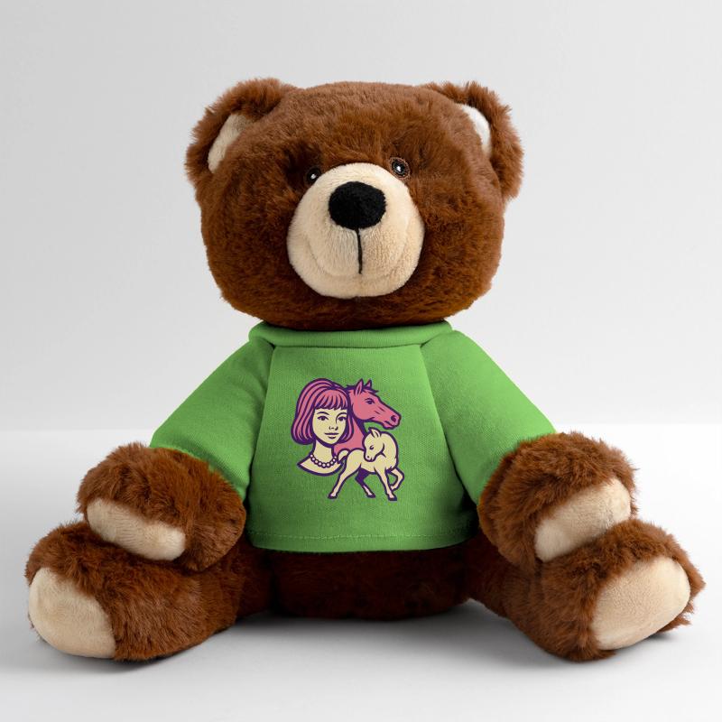 Fille Cheval Pop Art Rose Nounours RecycelBär® marron