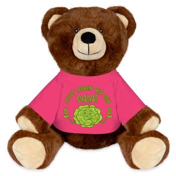 60 Jetzt haben wir den Salat - 60. Geburtstag - MiniFeet® RecycelBär® Braun - Pink - Vorne