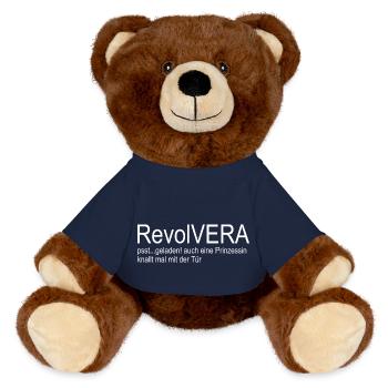 Top moderner T-Shirt Design Must have 2024 - MiniFeet® RecycelBär® Braun - French Navy - Vorne
