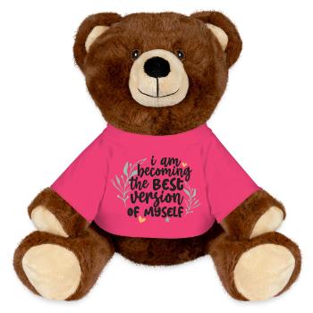Devenir mon meilleur design de citation personnelle - Nounours RecycelBär® marron - rose - Devant