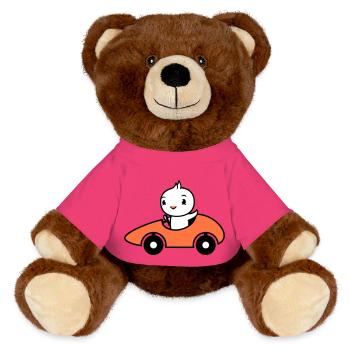 Bird Drives Voiture de course rapide Voiture de sport - Nounours RecycelBär® marron - rose - Devant