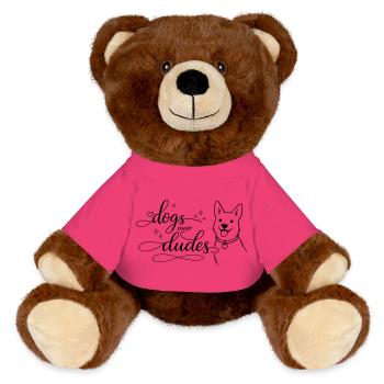 dogs over dudes - MiniFeet® RecycelBär® Braun - Pink - Vorne