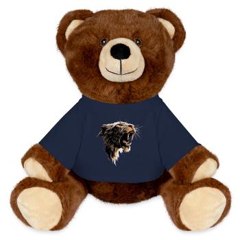 Säbelzahntiger Smilodon Raubkatze Säbelzahn Tiger - MiniFeet® RecycelBär® Braun - French Navy - Vorne