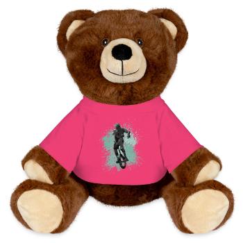 Artistic cycling, artistic cycling, indoor cycling - MiniFeet® RecycelBär® Teddy Bear Brown - pink - Front