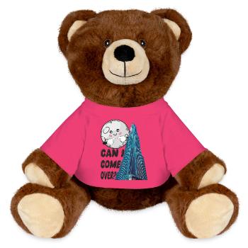 can i come over? - MiniFeet® RecycelBär® Braun - Pink - Vorne