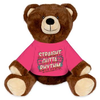 Cardiac Tech Straight Outta Rhythm Echo Tech - MiniFeet® RecycelBär® Braun - Pink - Vorne