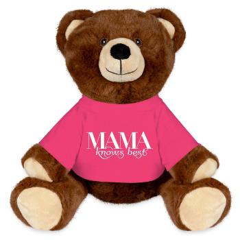 Mama Knows Best / Beste Mama - MiniFeet® RecycelBär® Teddy Bear Brown - pink - Front