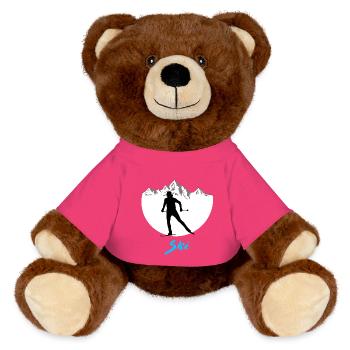 Ski de fond - Nounours RecycelBär® marron - rose - Devant