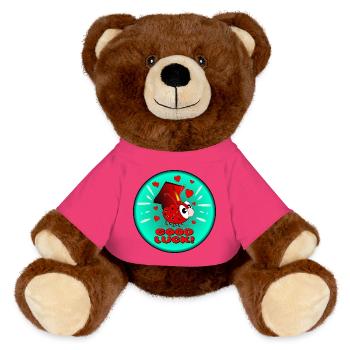 VIEL GLÜCK WÜNSCHE - ABSCHLUSSKLEID - MiniFeet® RecycelBär® Braun - Pink - Vorne