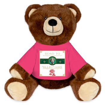 ROAD TO MILLIONAIRE - MiniFeet® RecycelBär® Braun - Pink - Vorne