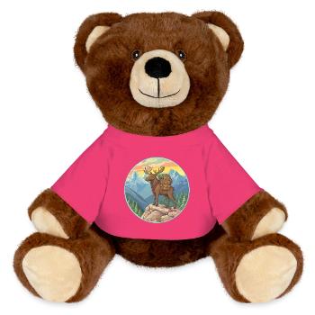 Randonnée de l’orignal mignon, camping en montagne - Nounours RecycelBär® marron - rose - Devant