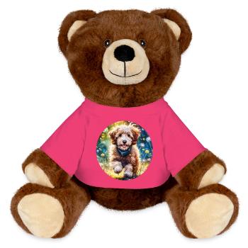 Aussiedoodle au soleil - Nounours RecycelBär® marron - rose - Devant