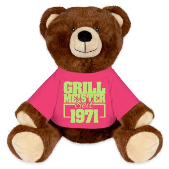 Barbecue 1971 - MiniFeet® RecycelBär® Teddy Bear Brown - pink - Front