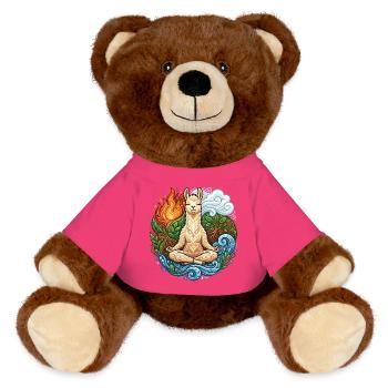 Zen Lama - Spiritual Elements & Meditation - MiniFeet® RecycelBär® Teddy Bear Brown - pink - Front