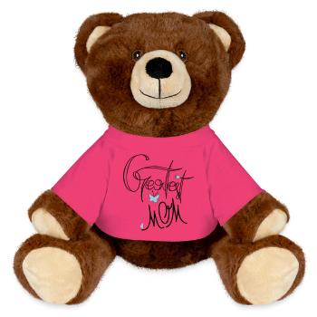 Greatest Mom Muttertag - MiniFeet® RecycelBär® Braun - Pink - Vorne
