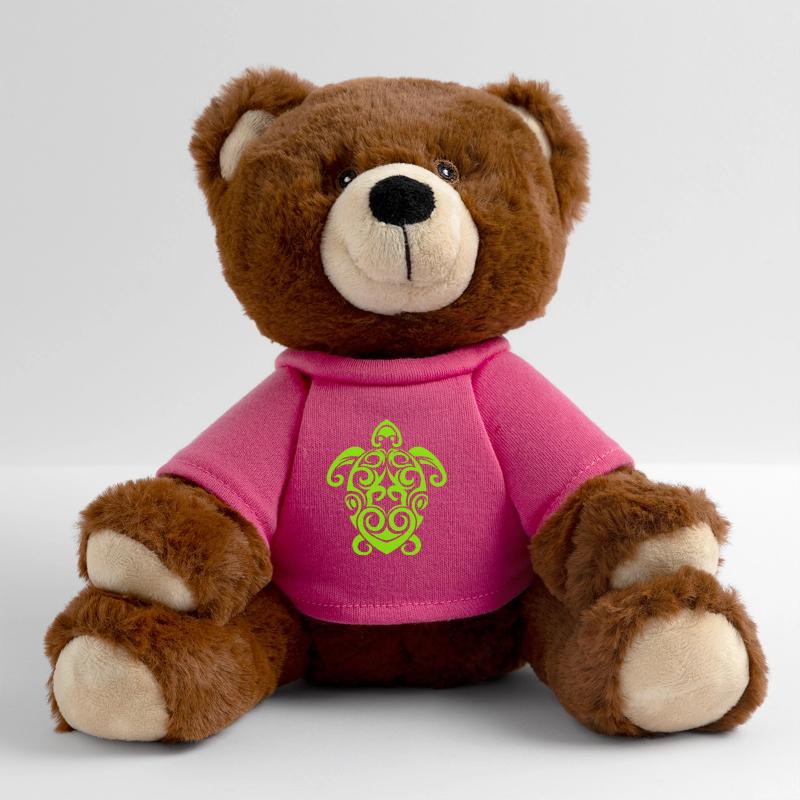 Glowing Turtle Tribal Pattern MiniFeet® RecycelBär® Teddy Bear Brown