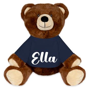 Ella Name - MiniFeet® RecycelBär® Teddy Bear Brown - french navy - Front