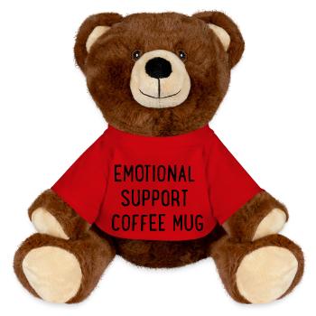 Emotional Support Coffee Mug - MiniFeet® RecycelBär® Teddy Bear Brown - red - Front