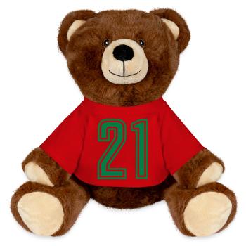 21 - Nounours RecycelBär® marron - rouge - Devant