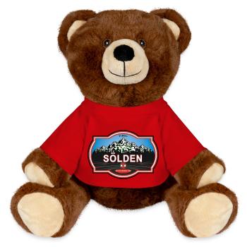 Sölden Österreich - MiniFeet® RecycelBär® Teddy Bear Brown - red - Front