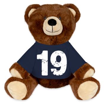 19 - MiniFeet® RecycelBär® Teddy Bear Brown - french navy - Front