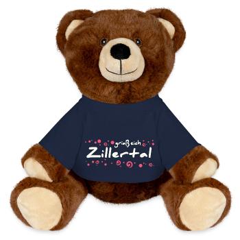 Zillertal Ortschaft - MiniFeet® RecycelBär® Braun - French Navy - Vorne