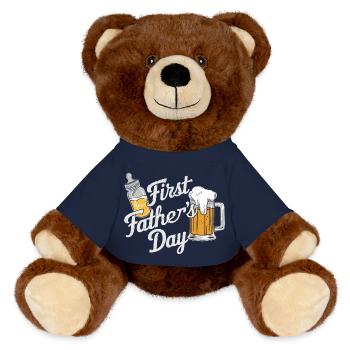 ERSTER VATERTAG - MiniFeet® RecycelBär® Braun - French Navy - Vorne