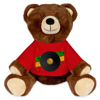 Disque de Dub Reggae - Nounours RecycelBär® marron - rouge - Devant