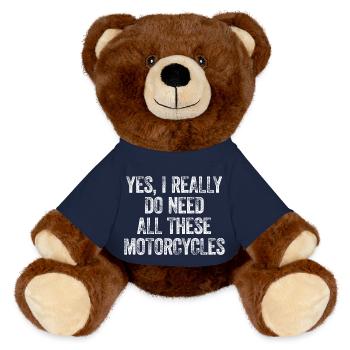 Biker-Lifestyle ohne Grenzen - MiniFeet® RecycelBär® Braun - French Navy - Vorne