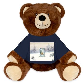 Winterhüttenweihnacht Winter Cabin Christmas - MiniFeet® RecycelBär® Braun - French Navy - Vorne