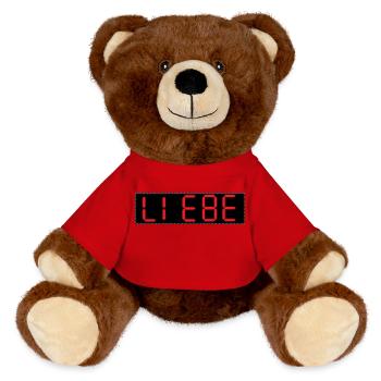 Liebe 38317 Taschenrechner Zahlen Schrift digital - MiniFeet® RecycelBär® Braun - Rot - Vorne