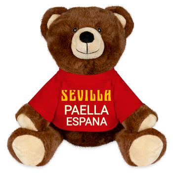 Sevilla España Paella Drôle - Nounours RecycelBär® marron - rouge - Devant