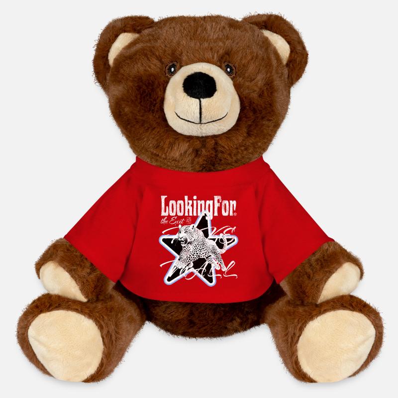 Exit - Ausgang - MiniFeet® RecycelBär® Teddy Bear Brown - red