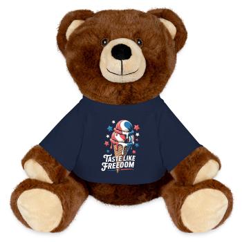 USA Eiscreme für den 4. Juli - MiniFeet® RecycelBär® Braun - French Navy - Vorne