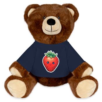 Fraise Anime Sucré - Nounours RecycelBär® marron - bleu marine - Devant