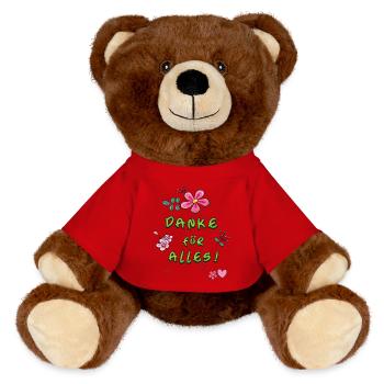 Danke für Alles - MiniFeet® RecycelBär® Braun - Rot - Vorne