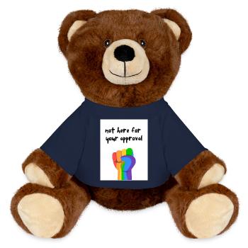 Poing de fierté arc-en-ciel - Nounours RecycelBär® marron - bleu marine - Devant
