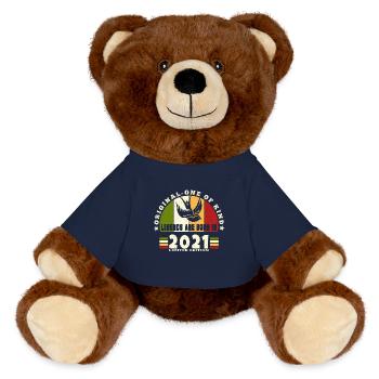 2021 Vintage Geburtstag Legende Geschenk - MiniFeet® RecycelBär® Braun - French Navy - Vorne