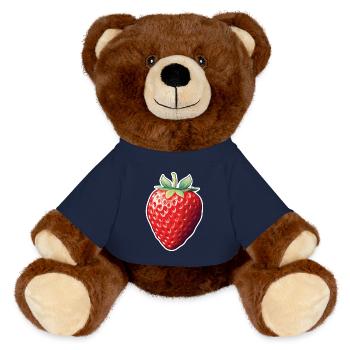 Fraise fruitée - Nounours RecycelBär® marron - bleu marine - Devant