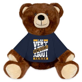 Je connais très bien les fées - Nounours RecycelBär® marron - bleu marine - Devant