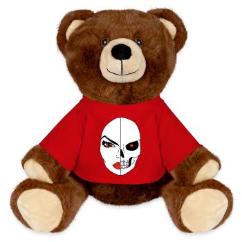 Le visage de la mort - Nounours RecycelBär® marron - rouge - Devant